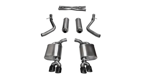 2.5 Inch Cat-Back Xtreme Dual Rear Exit Exhaust 3.5 Inch Black Tips 15-16 Dodge Challenger R/T 5....