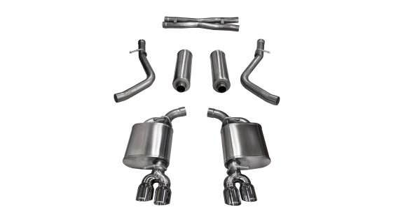 2.5 Inch Cat-Back Xtreme Dual Rear Exit Exhaust 3.5 Inch Polished Tips 15-16 Dodge Challenger R/T...