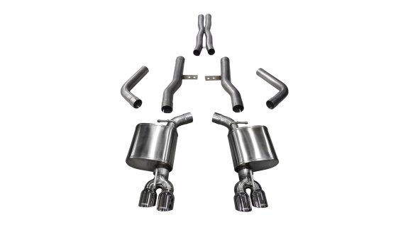 2.75 Inch Cat-Back Xtreme Dual Rear Exit Exhaust 3.5 Inch Polished Tips 15-Present Dodge Challeng...