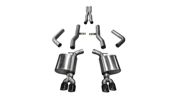 2.75 Inch Cat-Back Xtreme Dual Rear Exit Exhaust 3.5 Inch Black Tips 15-Present Dodge Challenger ...