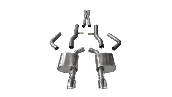 2.75 Inch Cat-Back Xtreme Dual Rear Exit Exhaust 4.5 Inch Polished Tips 15-Present Dodge Charger ...