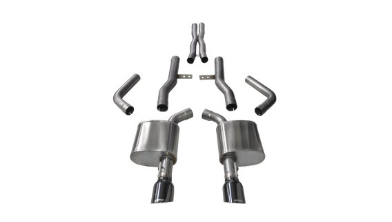 2.75 Inch Cat-Back Xtreme Dual Rear Exit Exhaust 4.5 Inch Black Tips 15-Present Dodge Charger SRT...