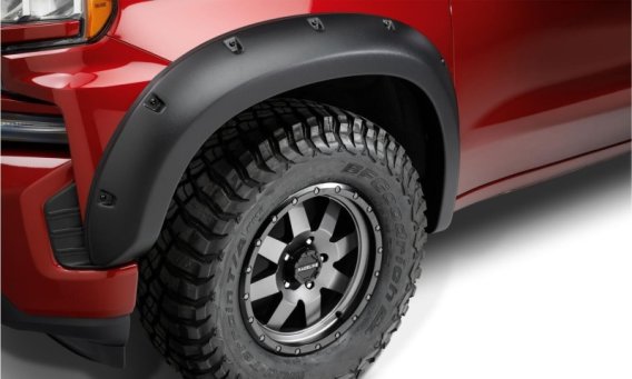 Bushwacker 48108-08 Black Forge Pocket/Rivet Textured Finish 4-Pc Fender Flare Set for 17-20 Chev...