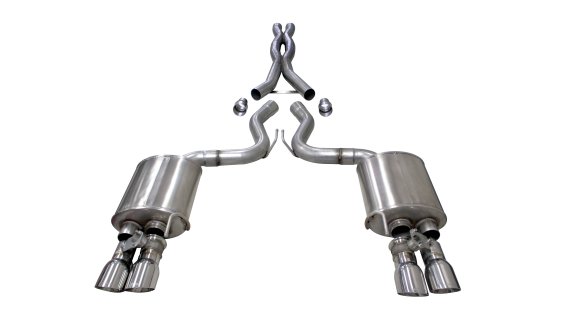 3.0 Inch Valved Cat-Back Sport To Extreme Dual Exhaust Polished 4.0 Inch Quad Tips 18-Present Mus...
