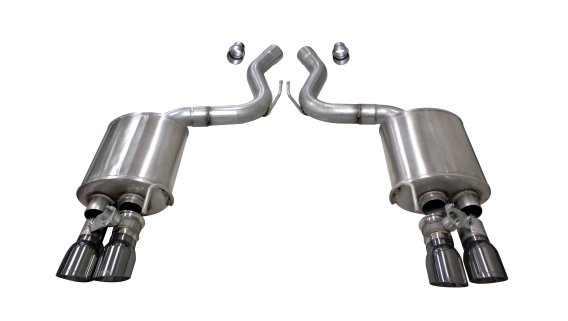 3.0 Inch Valved Axle-Back Sport Dual Exhaust Gunmetal 4.0 Inch Tips 18-Present Mustang GT Fastbac...