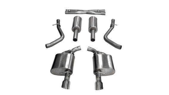 Charger Cat Back Exhaust 17-18 Dodge Charger 5.7L V8 4.5 Inch Polished Tip Extreme Sound Corsa Pe...