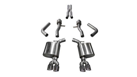 Challenger Cat Back Exhaust 17-18 Dodge Challenger 5.7L V8 3.5 Inch Polished Tip Sport Sound Cors...