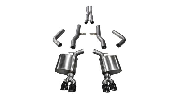 Challenger Cat Back Exhaust 17-18 Dodge Challenger 5.7L V8 3.5 Inch Black Tip Extreme Sound Corsa...
