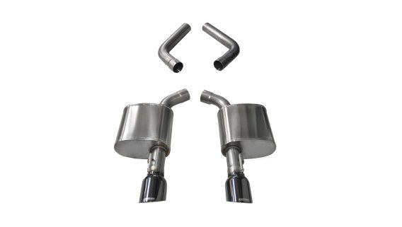 4.5 Inch Axle-Back Dual Rear Exit 15-18 Charger 6.4L with Black Pro-Series Tips Corsa Performance