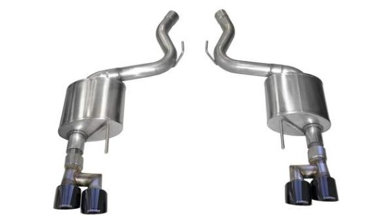 Mustang Axle-Back Exhaust System 18-19 Ford Mustang GT 5.0L V8 Black Tips 3.0 Inch W/Twin 4.0 Inc...