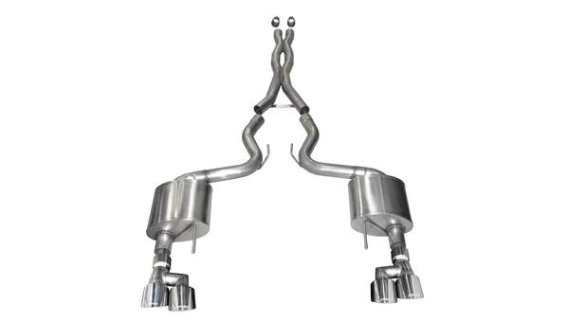 2018-2021 Ford Mustang 3.0 Inch Cat-Back Exhaust System Polished Twin 4.0 Inch Tips Xtreme Sound ...