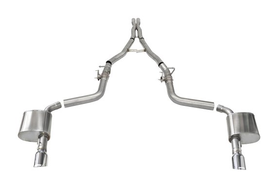 2.75 Inch Valved Cat-Back Dual Rear Exit with Single 4.5 Inch Polished Tips 15-24 Dodge Charger C...