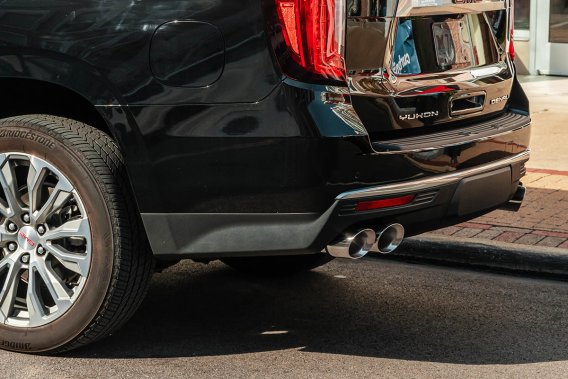 3.0 Inch to 2.75 Inch Dual Rear Exit Cat-Back Exhaust System with Twin 4.0 Inch Black Tips 21-25 ...