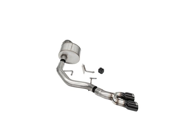 3.0 Inch Front of Tire Exit Catback Exhaust System with Twin 3.5 Inch Pro Series Black Tips 21-25...