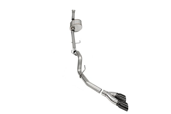 3.0 Inch Single Side Exit Catback Exhaust System with Twin 4.0 Inch Pro Series Black Tips Xtreme ...