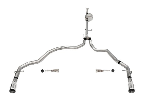3.0 Inch Dual Rear Exit Catback Exhaust System with Flat Cut 4.0 Inch Dual Wall Tips Xtreme Sound...
