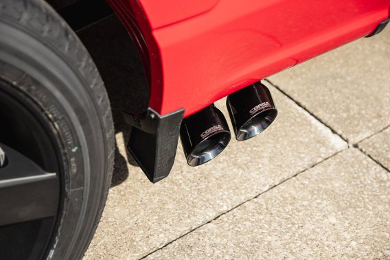 3.0 Inch Front of Tire Exit Catback Exhaust System with Twin 3.5 Inch Pro Series Black Tips Xtrem...