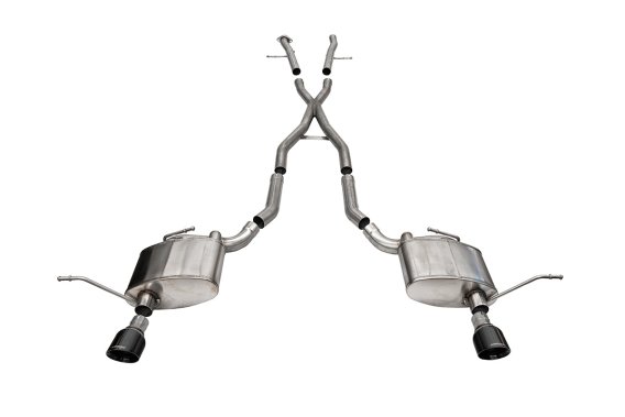 2.5 Inch Dual Rear Exit Cat-Back Exhaust System with Single 4.5 Inch Black PVD Pro-Series Tips 11...