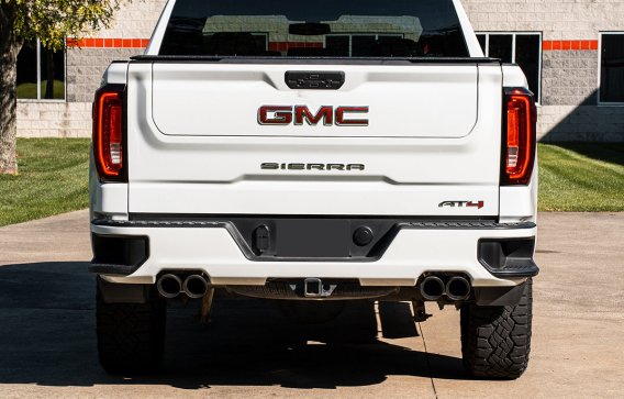 3.0 Inch - 2.5 Inch Cat-Back Dual Rear Exit Exhaust System with Twin 4.0 Inch Black Powder Coat P...