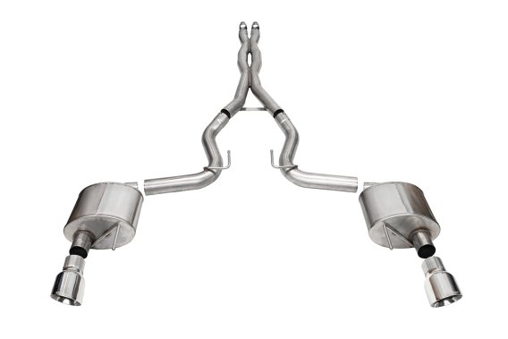 3.0 Inch Dual Rear Exit Cat-Back Exhaust System with 4.5 Inch Polished Pro Series Slash Tips Xtre...