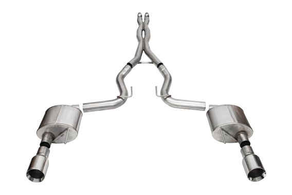 3.0 Inch Dual Rear Exit Cat-Back Exhaust System with 4.5 Inch Polished Straight Cut Tips Xtreme S...