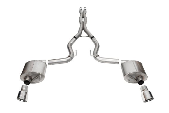 3.0 Inch Dual Rear Exit Cat-Back Exhaust System with 4.5 Inch Polished Pro Series Tips 24-25 Ford...