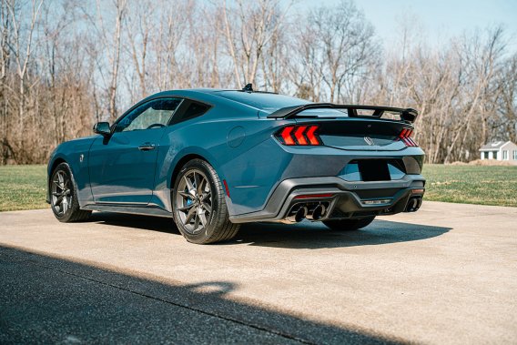 3.0 Inch Dual Rear Exit Cat-Back with Twin 4.5 Inch Black PVD Slash Pro-Series Tips 24-25 Ford Mu...