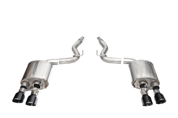 3.0 Inch Dual Rear Exit Axle-Back with Twin 4.5 Inch Black PVD Slash Pro-Series Tips 24-25 Ford M...