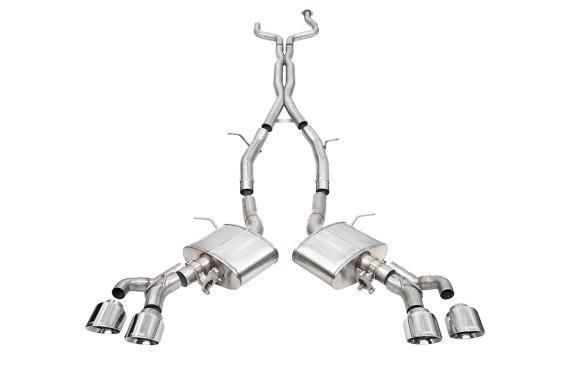3 Inch Cat-Back Exhaust with Dual Mode Active Exhaust; Corsa Double X-Pipe, Dual Rear Exit with T...