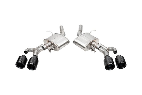 3 Inch Axle-Back Exhaust with Dual Mode Active Exhaust; Dual Rear Exit with Twin 4.5 Inch CarbonB...