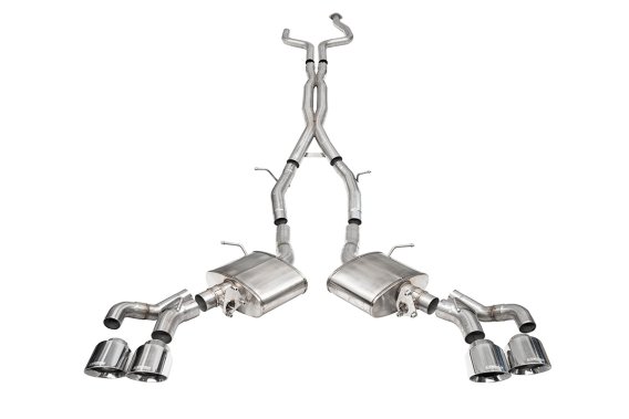 3 Inch Cat-Back Exhaust with Dual Mode Active Exhaust; Corsa Double X-Pipe, Dual Rear Exit with T...