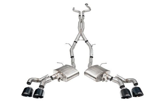 3 Inch Cat-Back Exhaust with Dual Mode Active Exhaust; Corsa Double X-Pipe, Dual Rear Exit with T...