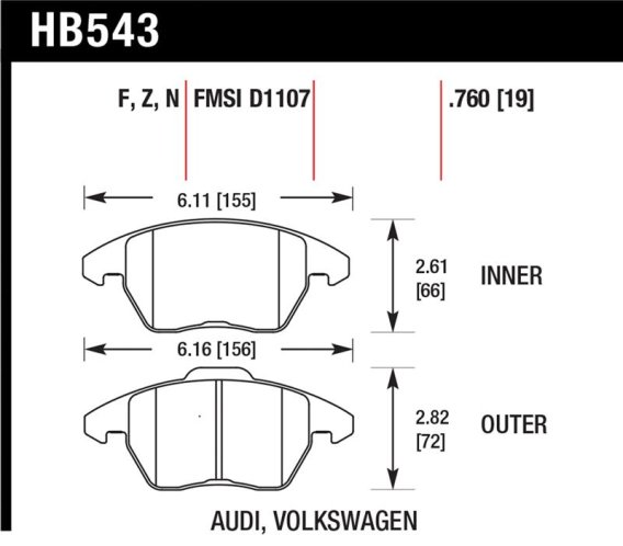 HAWK DTC-60 Brake Pad Sets