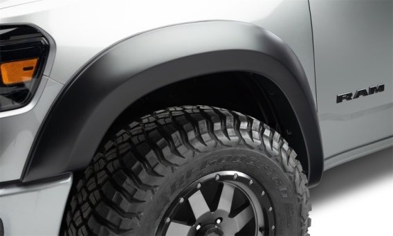 Bushwacker 50926-02 Black Extend-A-Fender Style Smooth Finish 4-Piece Fender Flare Set for 2019-2...