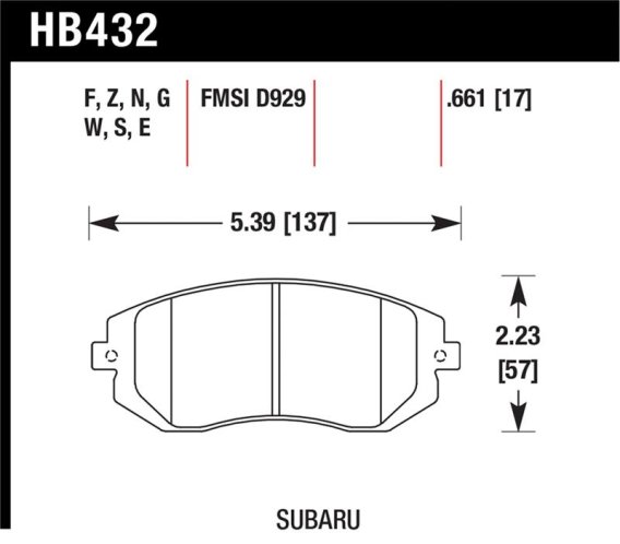 HAWK HPS Brake Pad Sets