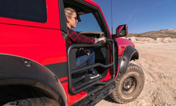 Bushwacker 20965-02 Black Pocket/Rivet Style Smooth Finish Front Fender Flares for 2021-2023 Ford...