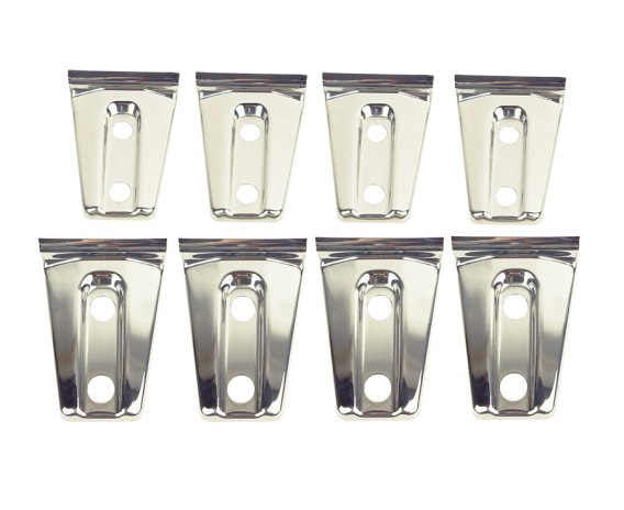 Jeep JK Door Hinge Overlays 8 Pieces 4 Door 07-18 Wrangler JK Polished Silver Kentrol