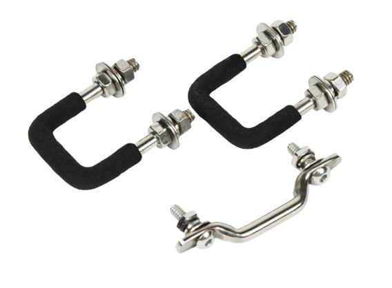 Jeep CJ Windshield Tie Down Kit 55-86 CJ Polished Silver Kentrol