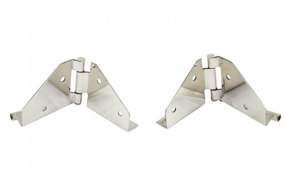Jeep CJ/YJ Windshield Hinge No Mirror Holes Pair 76-95 CJ and Wrangler YJ Polished Silver Kentro...
