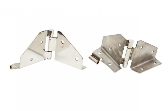 Jeep CJ/YJ Windshield Hinge No Mirror Holes Pair 76-95 CJ and Wrangler YJ Polished Silver Kentro...