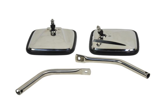 Jeep YJ Mirror Kit Pair 87-95 Wrangler TJ Polished Silver Kentrol