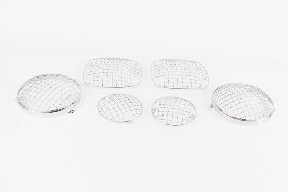 Jeep CJ Wire Mesh Guard Set 6 Pieces 76-86 CJ Polished Silver Kentrol