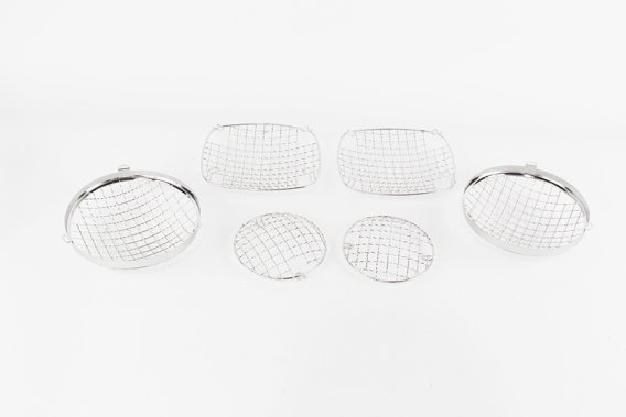 Jeep CJ Wire Mesh Guard Set 6 Pieces 76-86 CJ Polished Silver Kentrol