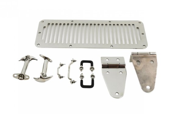 Jeep CJ/YJ Hood Kit 78-95 CJ and Wrangler YJ Polished Silver Kentrol