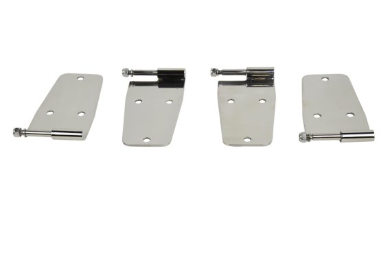Jeep CJ/YJ Hardtop Door Hinge Set Without Mirror Holes 4 Pieces 76-93 CJ and Wrangler YJ Polished...