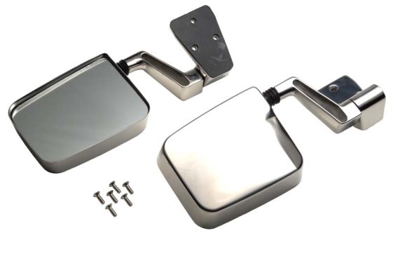 Jeep YJ/TJ Mirror Kit Pair 88-06 Wrangler YJ/TJ Polished Silver Kentrol