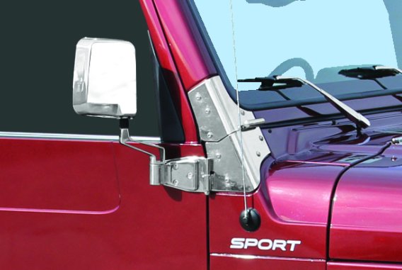 Jeep YJ/TJ Mirror Kit Pair 88-06 Wrangler YJ/TJ Polished Silver Kentrol