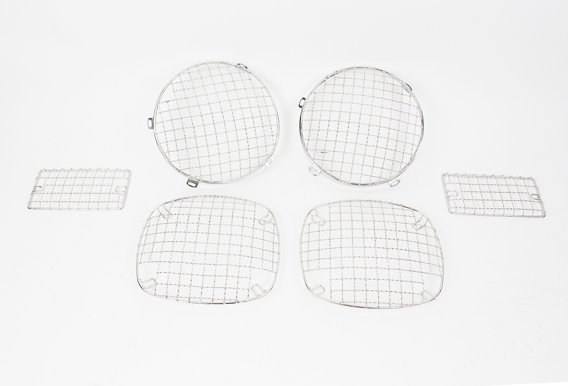 Jeep TJ Wire Mesh Guard Set 6 Pieces 97-06 Wrangler TJ Polished Silver Kentrol