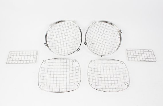 Jeep TJ Wire Mesh Guard Set 6 Pieces 97-06 Wrangler TJ Polished Silver Kentrol
