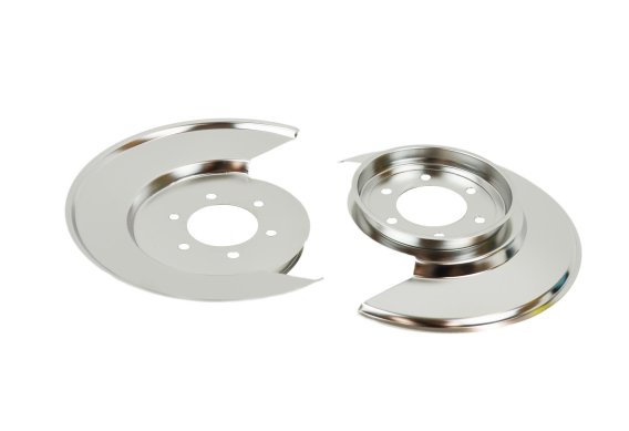 Jeep CJ Disc Brake Dust Cover Pair 76-78 CJ Polished Silver Kentrol